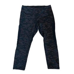 Zella Black Patterned Capri Athletic Leggings Stretch S